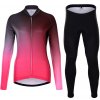 Cyklistický dres Holokolo zimní dres a kalhoty DAZZLE LADY WINTER růžová/černá