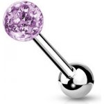 Šperky4U piercing do jazyka Crystals from SWAROVSKI PJ0030-VI – Zboží Dáma