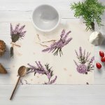 Biante Bavlněné prostírání Sandra SA-778 Velké snítky levandulí na krémovém 35x45 cm – Sleviste.cz