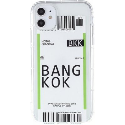 Pouzdro AppleKing z měkkého plastu se vzorem letenky iPhone 12 mini - Bangkok – Zboží Mobilmania
