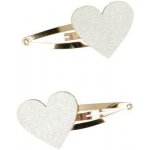 Ostaria Sponky do vlasů Srdce bílé třpytky x2 – Zboží Dáma