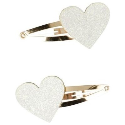 Ostaria Sponky do vlasů Srdce bílé třpytky x2 – Zboží Dáma