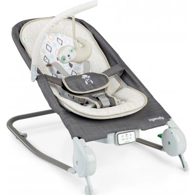 INGENUITY Lehátko masážní vibrující s melodií Happy Belly™ Rock-to-Bounce - Chambray – Zboží Dáma