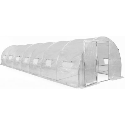 Garden Point s kovovým rámem 3x10x2m GAP445 bílý s dveřmi – Sleviste.cz