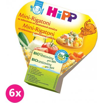 HiPP BIO Mini Rigatoni se zeleninou ve smetanové omáčce 6 x 250 g