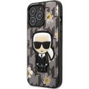 Pouzdro Karl Lagerfeld Ikonik Flower iPhone 13 Pro šedé