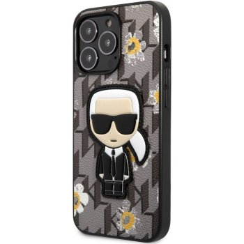 Pouzdro Karl Lagerfeld Ikonik Flower iPhone 13 Pro šedé