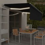 vidaXL Automatická markýza roleta LED a senzor větru 5x3 m antracitová – Zbozi.Blesk.cz