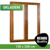 Venkovní dveře SKLADOVÁ-OKNA REHAU Smartline+ 150 x 208 cm Bílá dovnitř / Zlatý dub ven