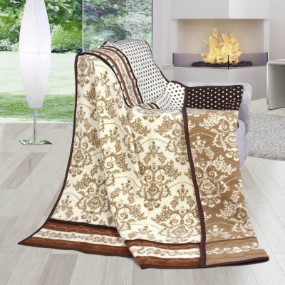 Kvalitex deka Karmela Plus Hnědé ornamenty 150x200 – Zboží Mobilmania