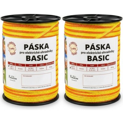 Páska BASIC 10 mm pro el. ohradník 4x0 16 mm Niro žluto oranž. 200 m – Sleviste.cz