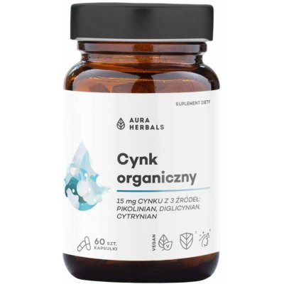 Aura Herbals Organic Zinc 15 mg 60 kapslí – Hledejceny.cz