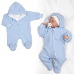 Baby Nellys Teplákový overal s kapucí Teddy sv. modrý – Zboží Mobilmania