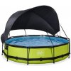 Bazén EXIT Frame Pool 360x76cm Lime + Canopy