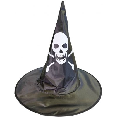 Čarodějnický klobouk černý lebka – Sleviste.cz