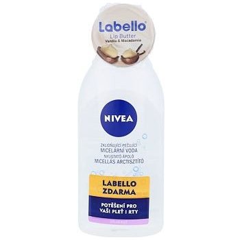 Nivea Caring Sensitive Skin micelární voda 400 ml + Labello Lip Butter 19 ml Vanilla & Macadamia dárková sada