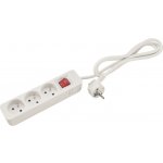 Prodlužovací kabel s vypínačem bílý, 3 zásuvky, max. 16 A/3500 W, 1,4 m – Zboží Živě