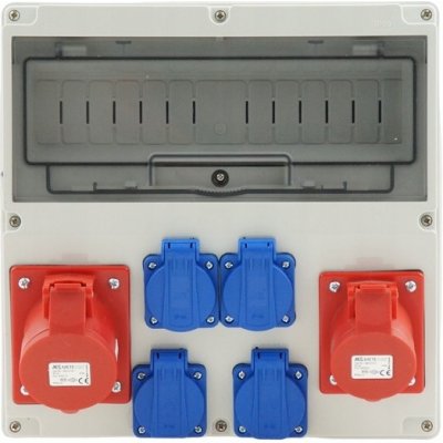 STAVEBNÍ ROZVADĚČ 400V 32A/5P + 16A/5P + 4 X 230V 14 MODULŮ IP44 – Hledejceny.cz