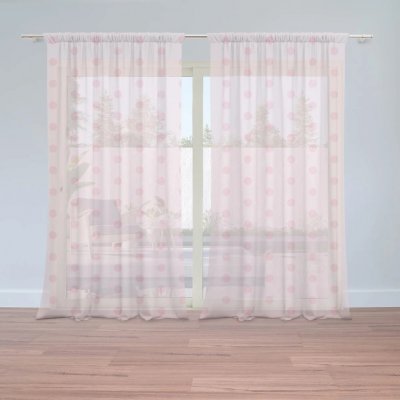 Sablio Záclony Růžové puntíky: 2ks 150x250cm – Hledejceny.cz