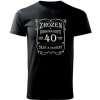 Pánské Tričko Zrozen k dokonalosti 40 Klasické pánské triko černá