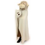 Cozy Noxxiez BL805 2 Ovečka hřejivá deka s kapucí se zvířátkem a tlapkovými kapsami – Sleviste.cz