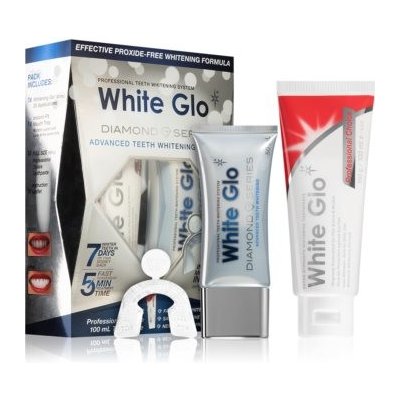 White Glo Diamond Series stomatologický bělicí gel 50 ml + bělicí pasta 150 g + aplikátor na zuby dárková sada