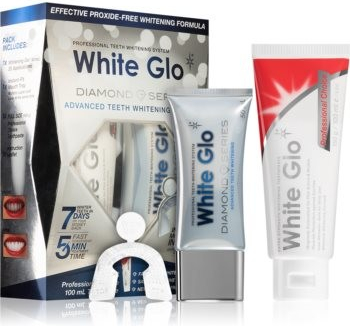 White Glo Diamond Series stomatologický bělicí gel 50 ml + bělicí pasta 150 g + aplikátor na zuby dárková sada