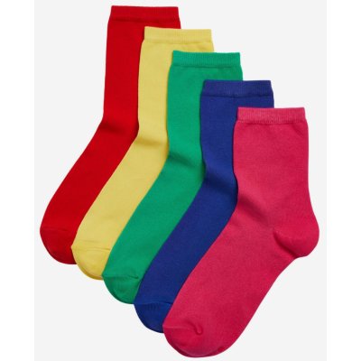 Marks & Spencer Sada pěti párů dámských ponožek v červené žluté zelené modré a růžové