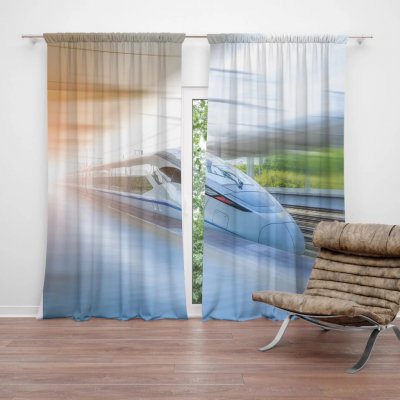 Sablio Závěs Rychlovlak projíždějící nádražím: 2ks 140x250cm – Hledejceny.cz