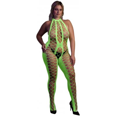 Ouch! Glow in the Dark Bodystocking with Halterneck Neon Green – Zboží Mobilmania