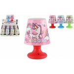 Mini lampička s jednorožcem na stůl plast 8x11cm na baterie 3 barvy