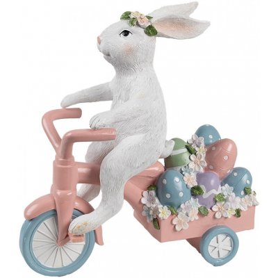Dekorace králík na kole s vajíčky 29*12*31 cm – Hledejceny.cz