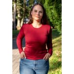 Jsem máma Funkční kojicí tričko Merino Červené – Zboží Dáma