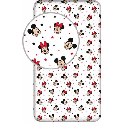 Jerry Fabrics bavlna napínací prostěradlo Mickey and Minnie Stars 90x200x25 – Zboží Mobilmania