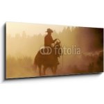 Skleněný obraz 1D - 120 x 50 cm - cowboy in the desert kovboj v poušti – Sleviste.cz