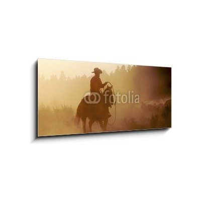 Skleněný obraz 1D - 120 x 50 cm - cowboy in the desert kovboj v poušti – Sleviste.cz