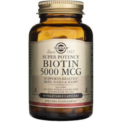 Solgar Biotin 5000 mcg 50 rostlinných kapslí – Hledejceny.cz
