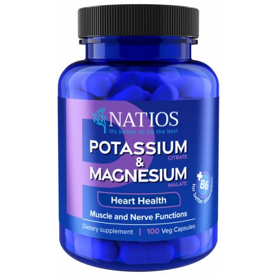 Natios Potassium & Magnesium Draslík citrát a hořčík malát 100 veganských kapslí – Hledejceny.cz