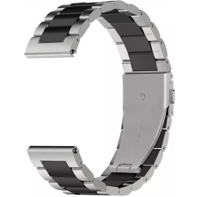 Drakero Prodloužený kovový řemínek stříbrno-černý 22 mm: Užitná délka do 240 mm 10043-XL – Zboží Mobilmania