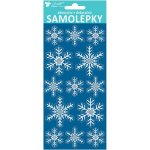 Anděl Přerov Samolepky vločky bílé s hologramovou konturou 20x10 cm – Hledejceny.cz