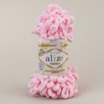 Příze s oky Alize PUFFY pro ruční pletení bez jehlic 31 růžová, efektní, 100g/9,2m – Zboží Mobilmania