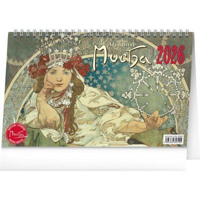 stolní Alfons Mucha, 23,1 x 14,5 cm 2026 – Zboží Dáma