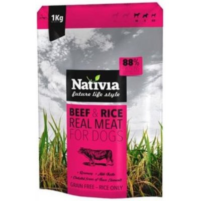 Nativia s.r.o. Nativia Real Meat Beef&Rice 1kg