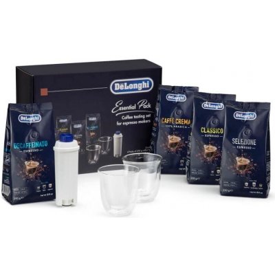 Delonghi Essential Pack & 2 sklenice Cappuccino & vodní filtr zrnková 4 x 250 g – Hledejceny.cz