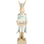 Clayre & Eef Dekorace králík v modrém obleku a kalendářem - 9*10*32 cm – Hledejceny.cz