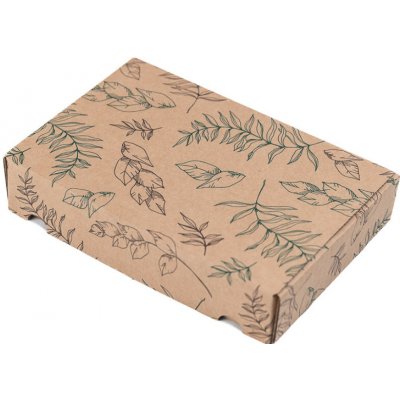 Eobaly.cz Dárková krabice s potiskem listů 220x150x42 mm 25 ks – Zboží Živě