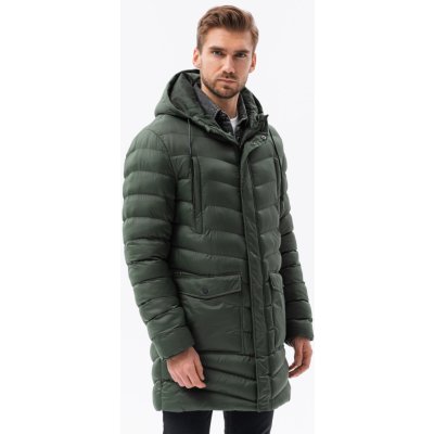 Ombre Clothing pánská zimní bunda Quinn C555 tmavě olivová – Zboží Mobilmania