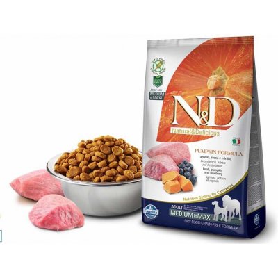 N&D Pumpkin Dog Adult Medium & Maxi Grain Free Lamb & Blueberry 5 kg – Zboží Mobilmania