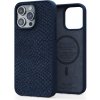 Pouzdro a kryt na mobilní telefon Pouzdro NJORD Salmon Leather Magsafe iPhone 15 Pro Max modré