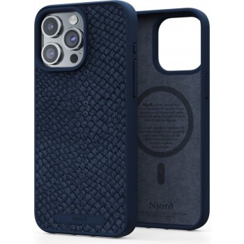 Pouzdro NJORD Salmon Leather Magsafe iPhone 15 Pro Max modré